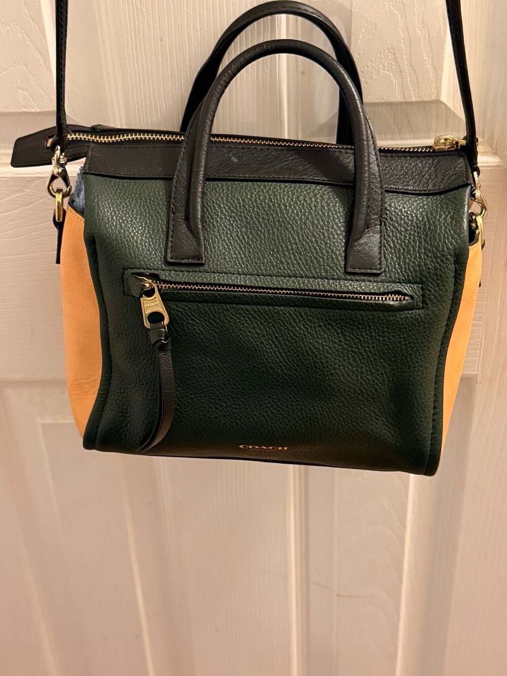 Coach Bleecker Pinnacle Mixed Media Leather Carryall Satchel Bag F27994